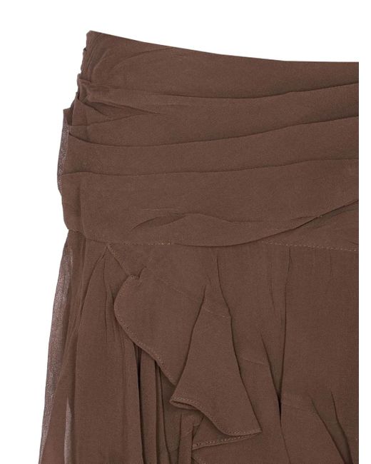 Isabel Marant Brown Asymmetrischer Minirock mit Volants