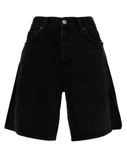 Agolde Black Vida High-rise Denim Shorts