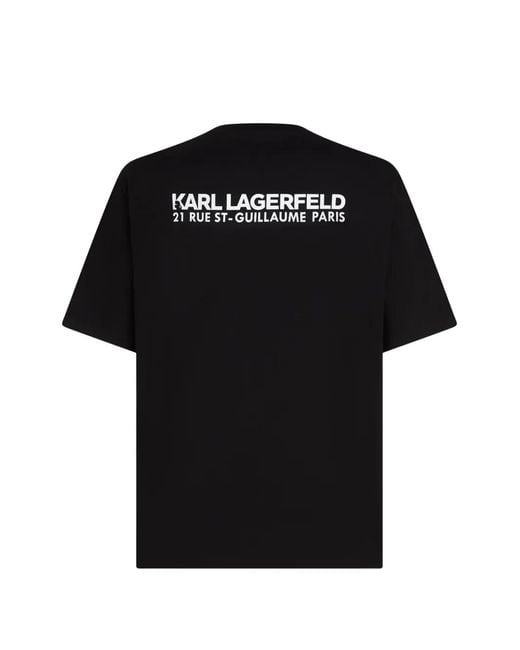 Karl Lagerfeld Black Rue St-Guillaume Relaxed T-Shirt for men