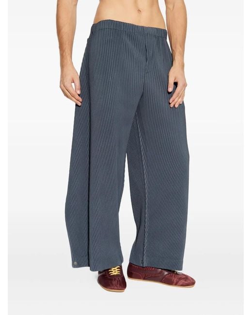 Homme Plissé Issey Miyake Angular Stone Trousers in Blue for Men