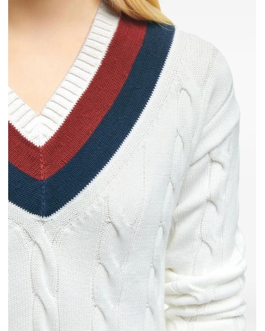Brooks Brothers Blue V-Neck Tennis Sweater