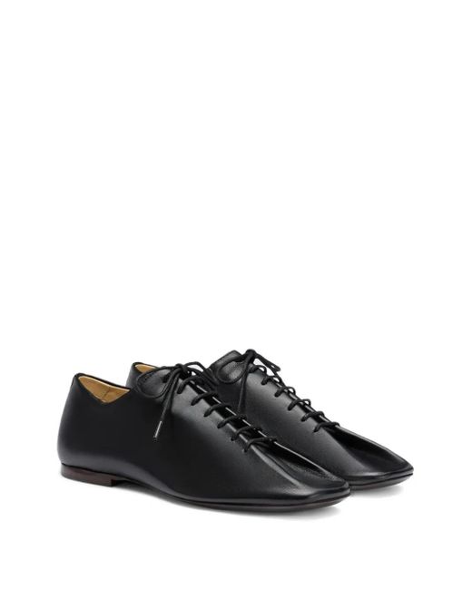 Lemaire Black Souris Leather Lace-Up Derby Shoes