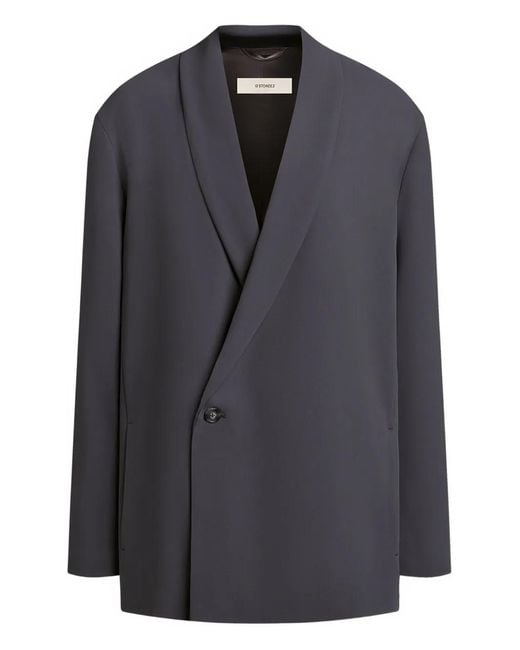 12 STOREEZ Black Shawl-Collar Button Blazer for men