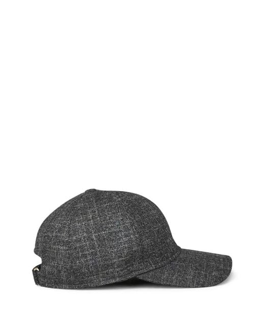 Borsalino Gray Textured Baseball Cap for men