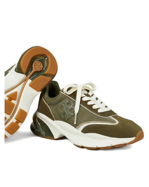Tory Burch Green Sneakers Mit Logo-Patch