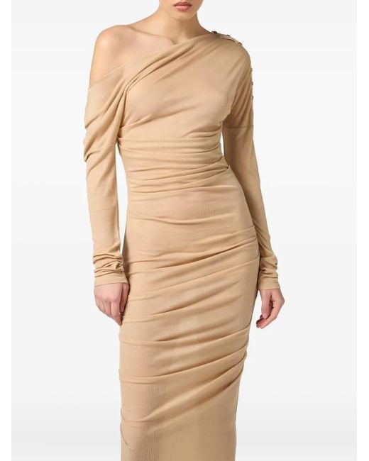 Elisabetta Franchi Natural Asymmetrisches Midikleid