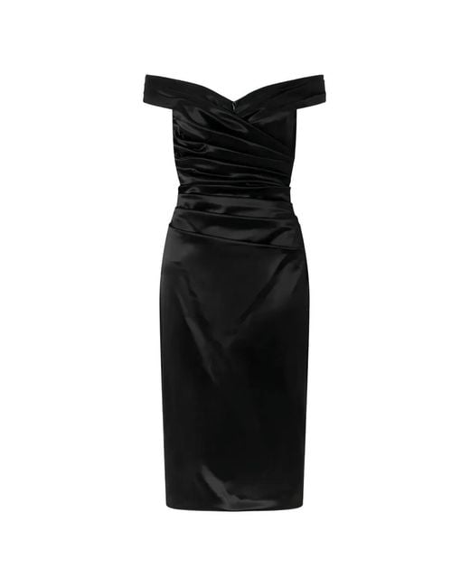 Dolce & Gabbana Black Off-Shoulder Midi Dress
