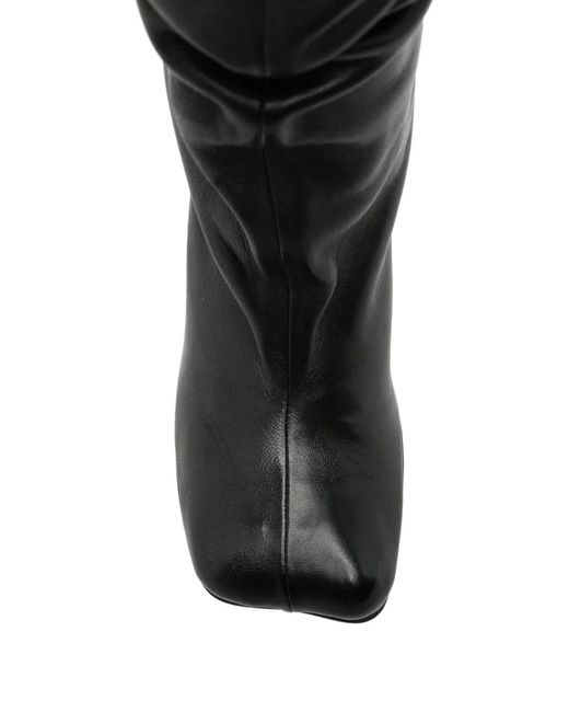 Poeve Black Square-Toe Boots