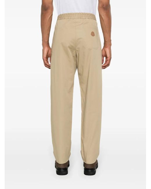 Moncler Natural Neutral Tapered Cotton Trousers - Men's - Cotton for men