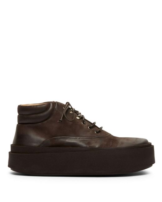 Marsèll Brown Platform Leather Boots for men