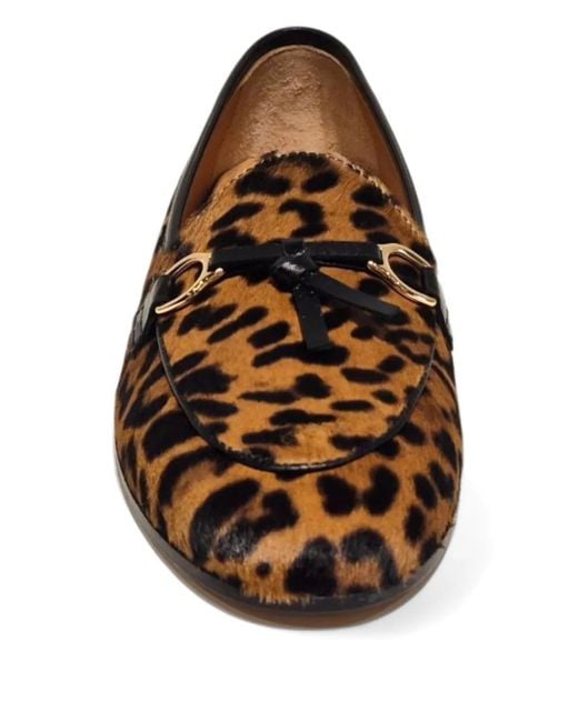 Henderson Brown Leopard-Print Tassel Loafers