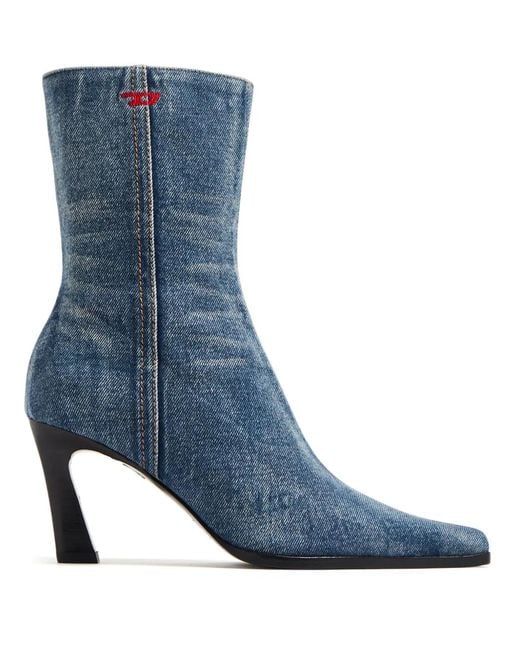 DIESEL Blue D-Allas Denim Boots