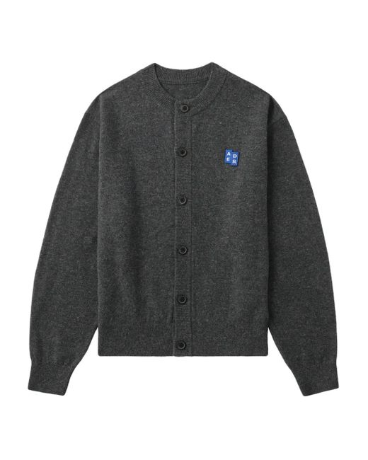 Adererror Gray Sig; Bl Tag Logo-Patch Button Cardigan