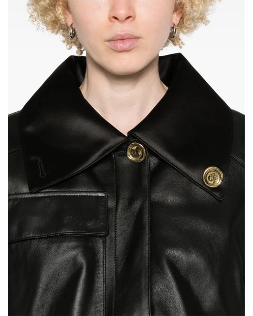 Givenchy Black Leather Bomber Jacket