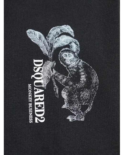 DSquared² Blue Graphic Hooded Sweatshirt for men