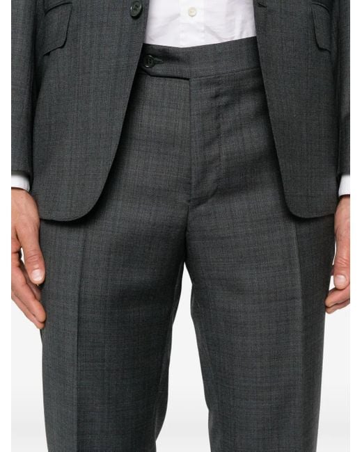 Canali Gray Checked Wool Suit for men