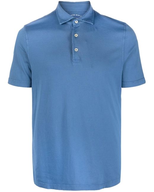Fedeli Organic-cotton Polo Shirt in Blue for Men | Lyst Canada