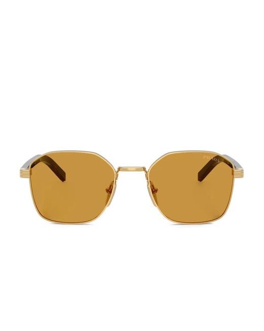 Prada Metallic Geometric-Frame Sunglasses for men
