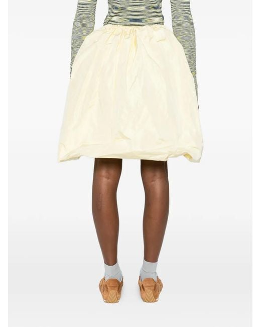 Falda de seda Prada de color Natural