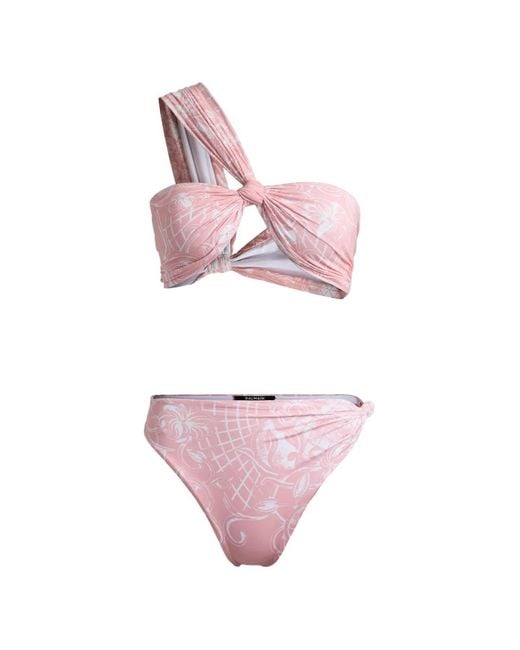 Balmain Pink Printed Lycra Swimsuit