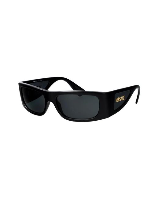 Versace Black Logo-Lettering Sunglasses