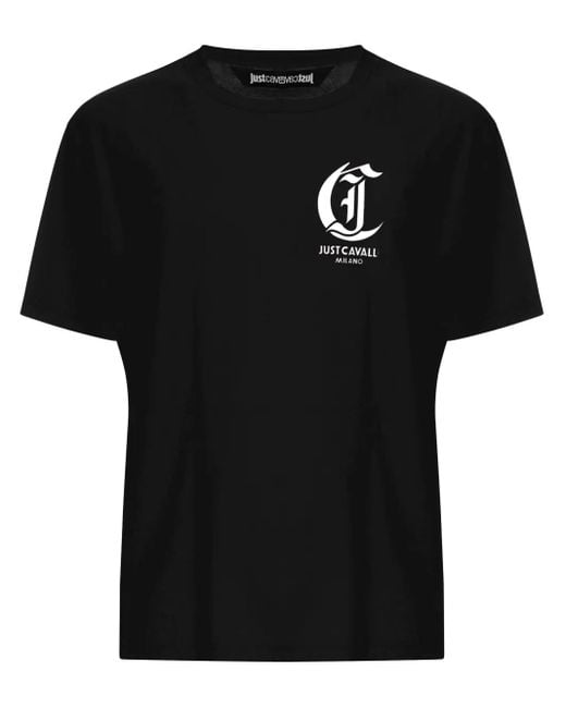 Just Cavalli Black Logo-Print T-Shirt for men