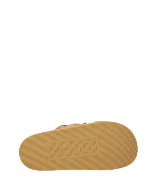 Liu Jo Brown Double-Strap Slide Sandals