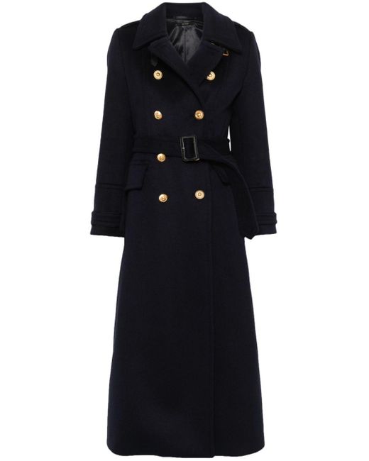 Tom Ford Black Double-Breasted Military Coat