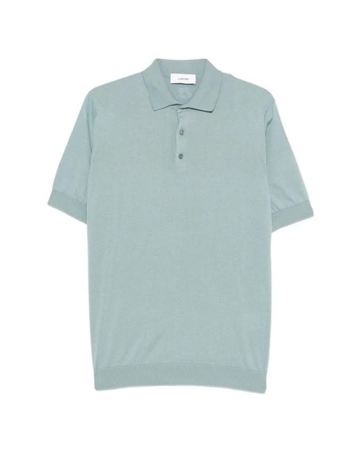 Lardini Blue Buttoned Polo Shirt for men