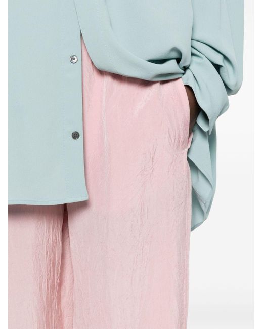 Pantalon droit à effet froissé Victoria Beckham en coloris Pink