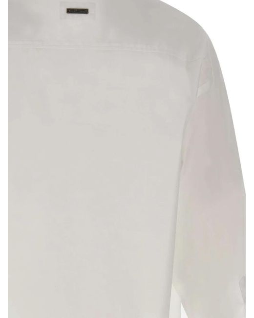 Paolo Pecora White Long-Sleeve Patch-Pocket Shirt for men
