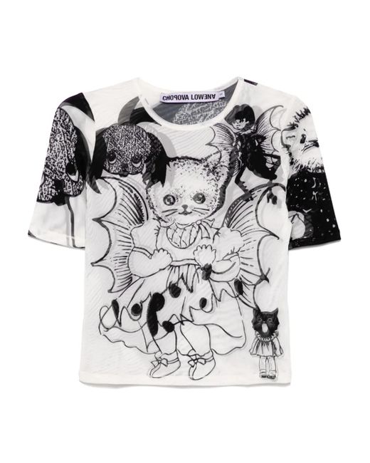 最先端 Chopova Lowena Cat Consort Short-Sleeved Top in White | Lyst トップス