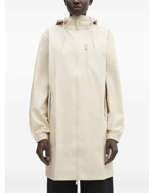 Rains Trenchcoat Met Capuchon En Rits in het Natural