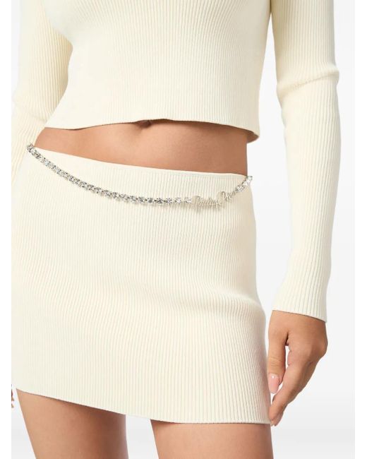 Philipp Plein Natural Signature Mini Skirt