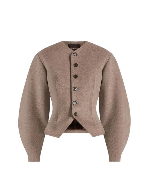 Manière De Voir Brown Aya Wool Hourglass Jacket