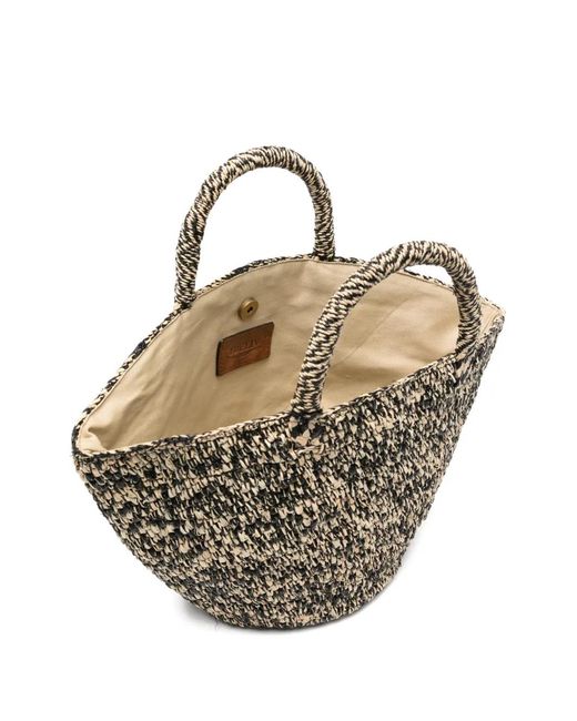 IBELIV Metallic Ela Woven Top Handle Tote Bag