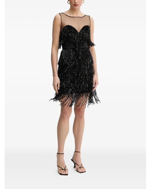 Bardot Black Jordana Beaded Fringed Dress