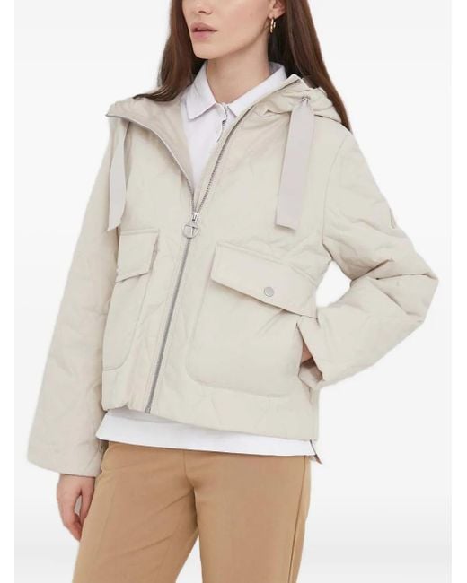 Piumino Trapuntato Con Cappuccio di Barbour in Natural
