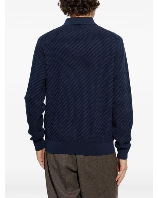 Brioni Blue Long-Sleeve Sweater for men