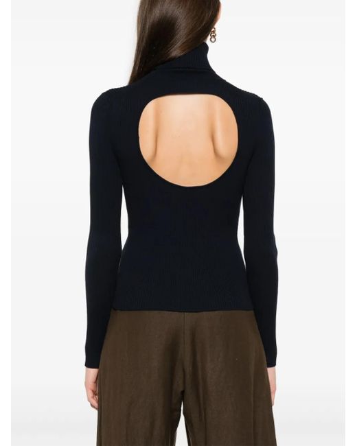 P.A.R.O.S.H. Black Cut-Out Sweater