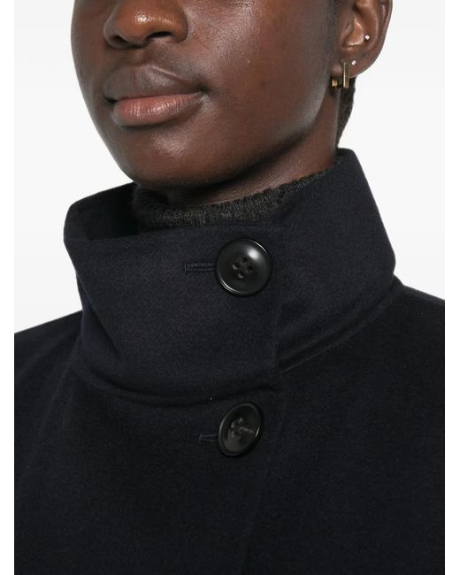 Max Mara Black Double-Breasted High-Neck Jacket