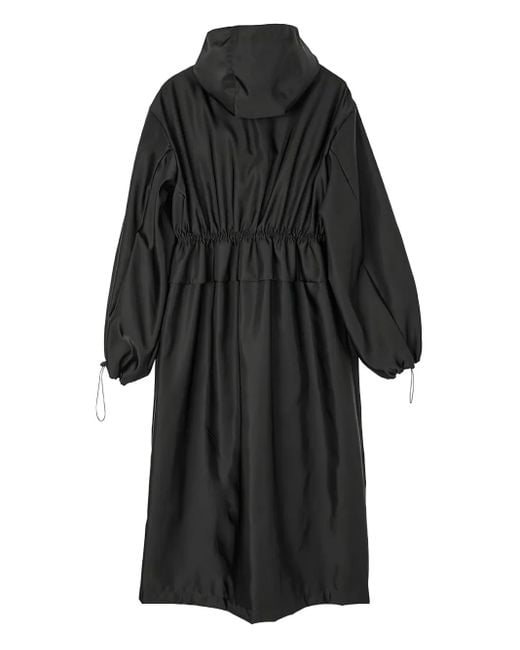 CECILIE BAHNSEN Black Hooded Drawstring Parka Coat