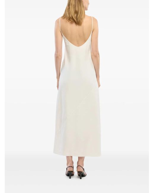 Another Tomorrow White Square-Neck Slip Dress
