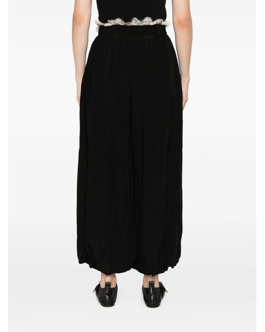 Sea Black Lace-Trimmed Trousers