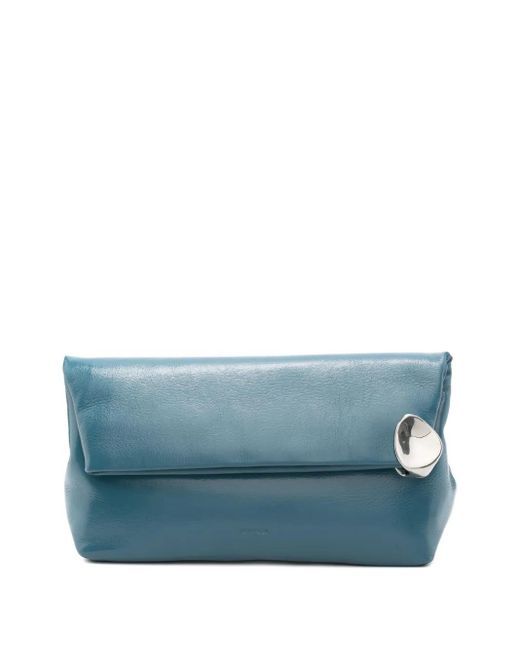 Jil Sander Jewel Clutch Met Rits in het Blue