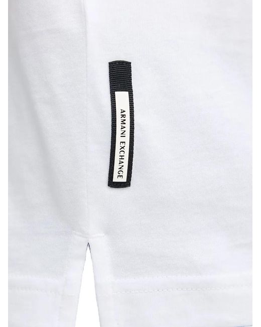 ARMANI EXCHANGE White Zip-Fastening Polo Shirt for men