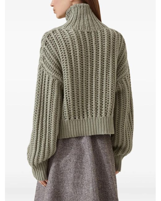 Brunello Cucinelli Green Turtleneck Cashmere Sweater