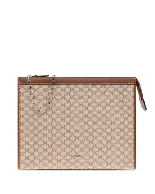 Clutch Metroussem di Max Mara in Natural