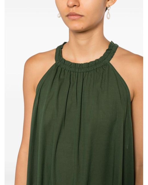 Adriana Degreas Green Tiered Cotton Beach Dress
