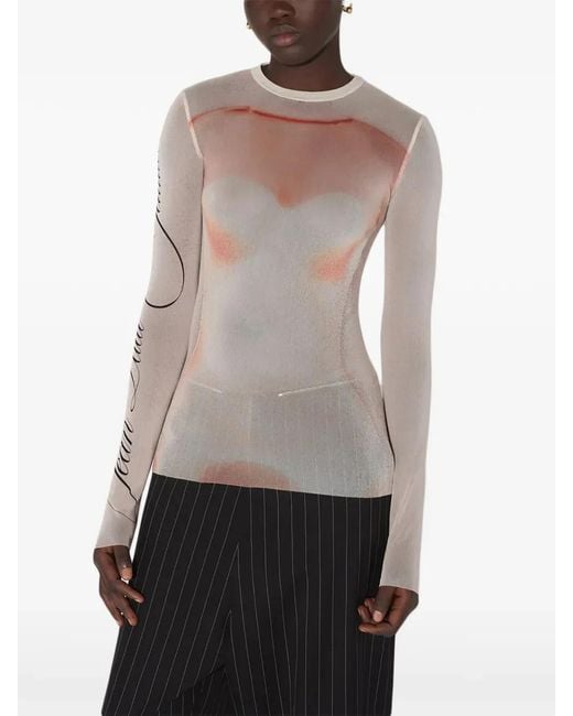 Jean Paul Gaultier Pink Silhouette-Print T-Shirt
